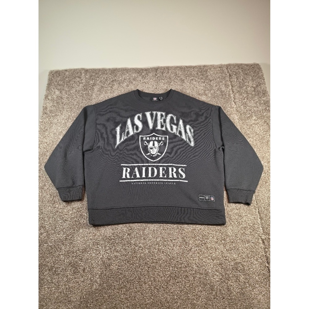 NFL Las Vegas Raiders Primark Crewneck Sweatshirt Charcoal Grey Mens Medium